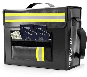 Ognioodporna Wodoszczelna Torba Na Dokumenty 43x30x13cm Odblaskowa Mocna