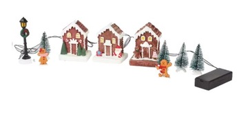 ŚWIĄTECZNA WIOSKA DEKORACYJNA OZDOBA SCENKA Magic Village Z OŚWIETLENIEM