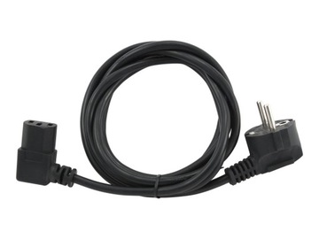 КАБЕЛЬ ПИТАНИЯ AK 3м ДЛЯ МОНИТОРА-ПРИНТЕРА, УГЛОВОЙ