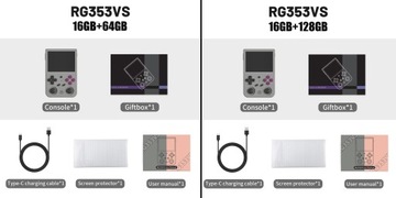 Przenośna konsola do gier w stylu retro, RG353VS Szara 16 128 GB