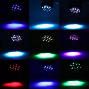СВЕТ СЦЕНЫ МОЩНЫЙ ЦВЕТНОЙ 3 ЦВЕТА RGB DISCO 18 СВЕТОДИОДНЫХ ЛАМП