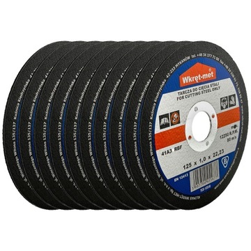 Tarcze do ciecia metalu 125 mm 10 szt. korundowe Klimas TCS125