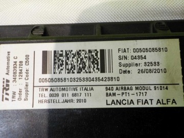 ALFA ROMEO GIULIETTA 10R AIRBAG ULOŽENÍ SPOLUJEZDCE BAM-PT1-1717