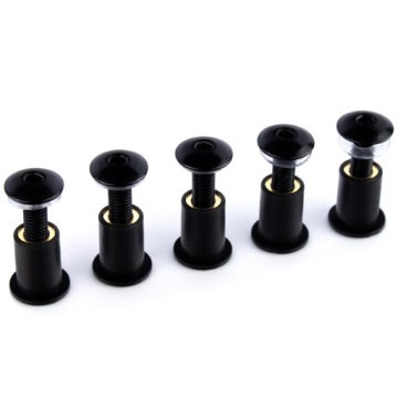 Алюминиевый болт для ветрового стекла мотоцикла M5 x 15 мм с резиной черный