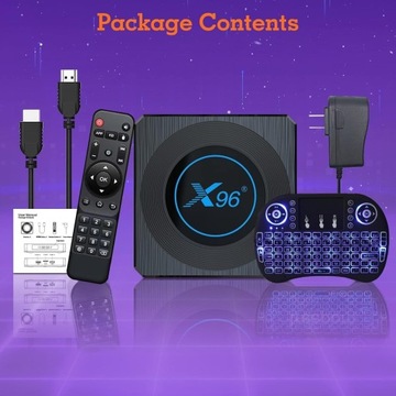 X96 X4 Android 11.0 TV Box z czterordzeniowym procesorem Amlogic S905X4 64 bity A55 1000M