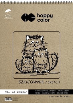 SZKICOWNIK A3/40K MŁODY ARTYSTA HAPPY COLOR, GDD