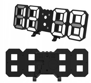 Электронные часы с 3D-светодиодным термометром, белые цифры