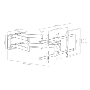 ОЧЕНЬ ДЛИННЫЙ поворотный кронштейн для ТВ, 40–90 футов
