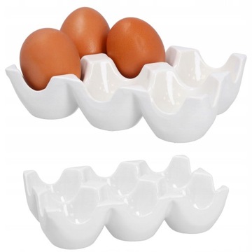 POJEMNIK NA JAJKA organizer do lodówki pudelko tacka na jaja porcelanowa 6x