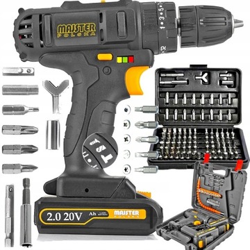 Дрель, ОТВЕРТКА, АККУМУЛЯТОР 20В. Аксессуары 2x2AH IMPACT САМОЗЖИМНЫЙ ДЕРЖАТЕЛЬ