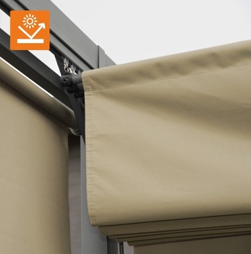 Терраса Pergola Garden Gazebo 4x4m бежевая металлическая крыша Irda Terrace