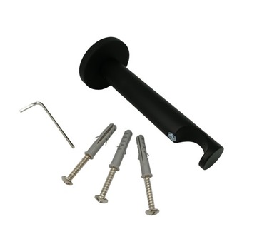 WSPORNIK karnisza 25mm pojedynczy METALOWY CZARNY MAT