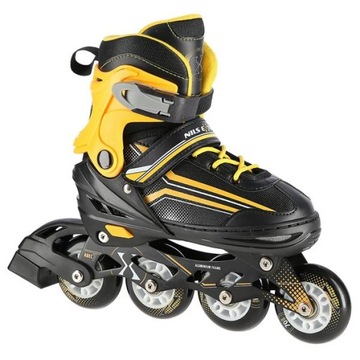 КОНЬКИ 2в1 КОНЬКИ ЧЕРНЫЕ И ОРАНЖЕВЫЕ NILS EXTREME SIZE. 34-38