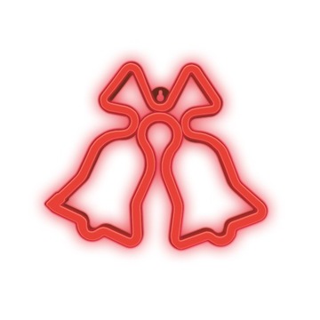 Neon LED Dekoracja Świąteczna CHRISTMAS DZWONKI Czerwone Bat + USB 5V 1A
