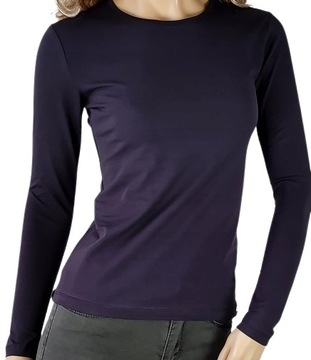 Гладкая блузка ЛаТынка ЦВЕТА с круглым вырезом Р48