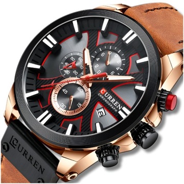 ZEGAREK MĘSKI CURREN KLASYCZNY ELEGANCKI CHRONOGRAF DATOWNIK 5 KOLORÓW