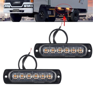 2pcs 12V 6 Led lights Car Trailer Truck Motorcycle