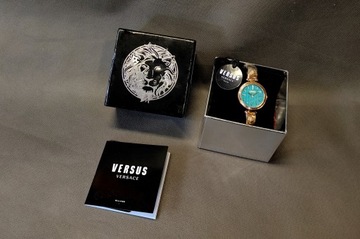 Złoty Zegarek Versace Versus BRIGITTE Idealny Folia Komplet !