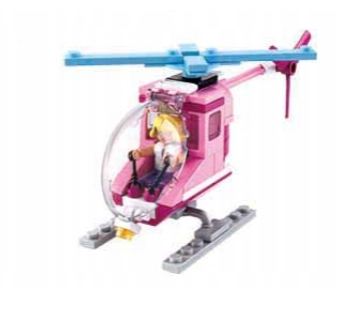 KLOCKI SLUBAN RÓŻOWY HELIKOPTER DLA DZIEWCZYNKI
