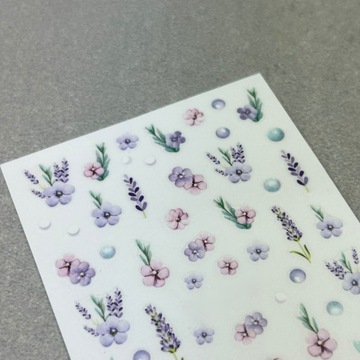 Naklejki Na Paznokcie Samoprzylepne Fioletowe Kwiaty Kolorowe Do Zdobień