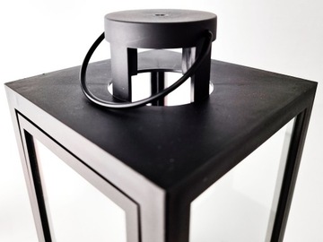 Фонарь Cortina Большой черный фонарь с ручкой и открывающейся дверцей