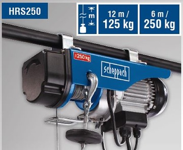 Электрическая кабельная лебедка Строительная лебедка 230В HRS250 KG Scheppach