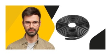 Протектор кромки двери CAR усиленный черный 5м