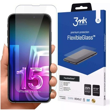 Szkło hybrydowe Folia na ekran do Apple iPhone 15 Pro 3MK FLEXIBLE GLASS