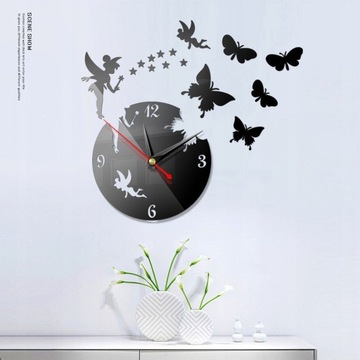 3D Stereo Wall Clock Mirror Sticker DIY Fashi