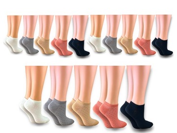 SKARPETKI BAWEŁNIANE DAMSKIE STOPKI 15PAR PROMOCJA