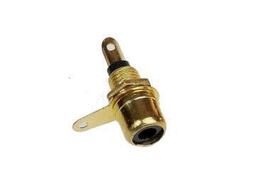 MAŁE Gniazdo RCA cinch GOLD montaż obudowa czarne (1403)