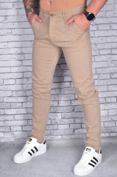 SPODNIE MĘSKIE KLASYCZNE GŁADKIE CHINOSY JAKOŚĆ