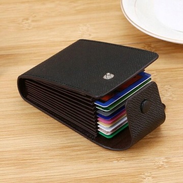 Men's Credit Card Holder Leather Wallet Black