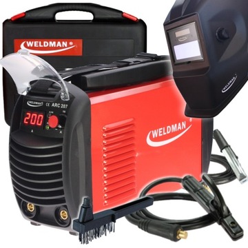 SPAWARKA ELEKTRODOWA INWERTEROWA MMA TIG 200A ARC 207 WELDMAN ZESTAW