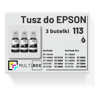 100% NEW 3 Tusze 113 black do Epson EcoTank ET-5800