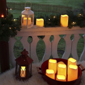 Большая уличная декоративная свеча ПЛАСТИКОВАЯ 11,50 см БЕЖЕВЫЙ LED ТАЙМЕР