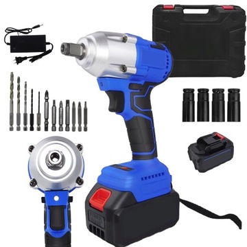 ELEKTRYCZNY KLUCZ UDAROWY NASADKI UDAROWE DO KÓŁ 1/2 420NM 6Ah +2 AKU