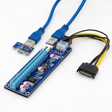 Qoltec Riser PCI-E 1x–16x USB 3.0 вер. 007C САТА