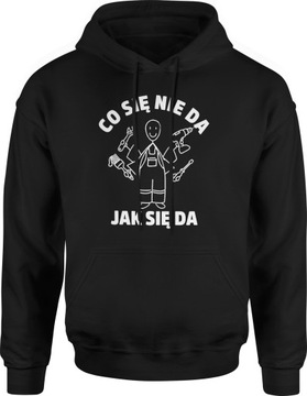 PREZENT DLA BUDOWLAŃCA CHŁOPAKA BLUZA MĘSKA R. XL Z KAPTUREM DRESOWA NADRUK