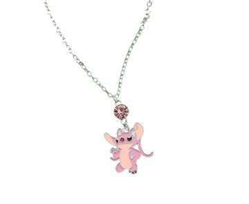 Детское колье-цепочка Disney Lilo & Stitch с розовым фианитом