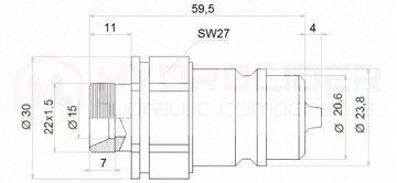ПЛАТА С 4 ЕВРОКОМПЛЕКТАМИ ГИДРОЛИДЕРА M22X1,5