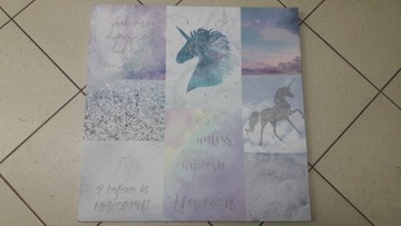 Obraz - JEDNOROŻEC z napisami - 60 x 60 cm