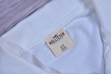 HOLLISTER Biała Logowana Koszulka Polo / XS