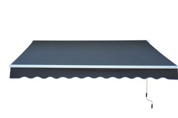 MARKIZA 400x250 + UV50 BALKONOWA TARASOWA ANTRACYT RAMA BIAŁA