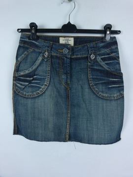 H&M LOGG dżinsowa spódnica mini jeans surowo cięta / 34