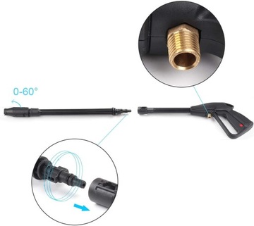 PISTOLET DO MYJKI WYSOKOCIŚNIENIOWEJ + WĄŻ 5m LANCA Z DYSZĄ ZESTAW