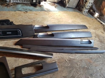 Wykończenie wnętrza deski BMW serii 7 F01 F02 drewno ciemne mat, zestaw