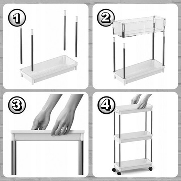 ПОЛКА ДЛЯ ВАННОЙ КУХНИ ВЫСОТА ПОЛКИ 31 СМ НА КОЛЕСАХ ШКАФ ДЛЯ УЗКИХ