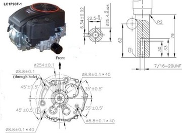 МОЩНЫЙ ДВИГАТЕЛЬ LONCIN LC1P92F ДЛЯ КОСИЛКИ ТРАКТОРНЫЙ НАСОС 452c 16 л.с.