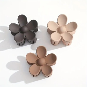 ШАПКА ДЛЯ ВОЛОС ПРЯЖКА БОЛЬШОЙ ЦВЕТОК МАТОВЫЙ ЧЕРНЫЙ